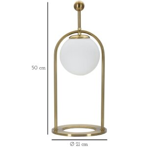 Stolní lampa Mauro Ferretti Glamy Arc E14 Ø 21x50 cm zlatá bílá