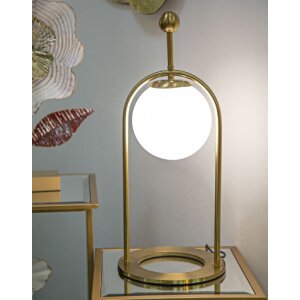 Stolní lampa Mauro Ferretti Glamy Arc E14 Ø 21x50 cm zlatá bílá