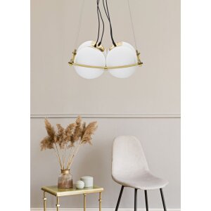 Stropní svítidlo Mauro Ferretti Japan square 4-light E27 45x45x20 cm zlatá bílá