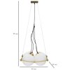 Stropní svítidlo Mauro Ferretti Japan square 4-light E27 45x45x20 cm zlatá bílá