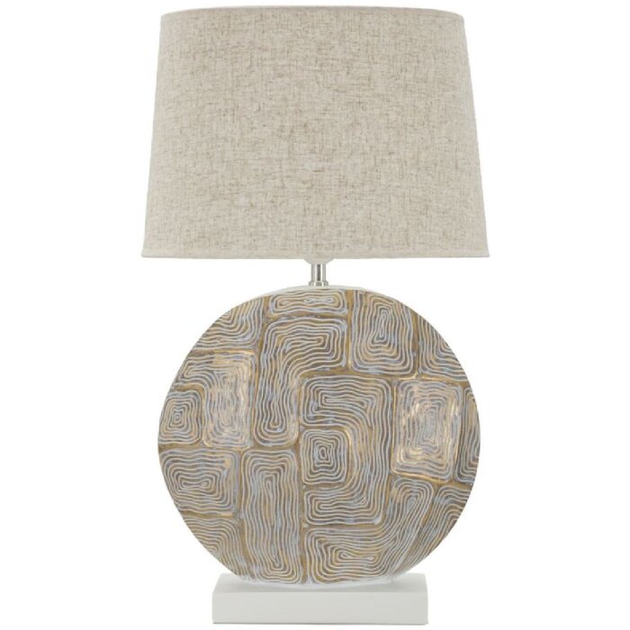 Stolní lampa Mauro Ferretti Eklipsen E27 Ø 38x64 cm zlatá bílá