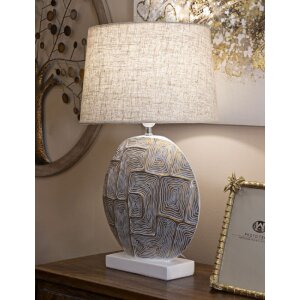 Stolní lampa Mauro Ferretti Eklipsen E27 Ø 38x64 cm zlatá bílá