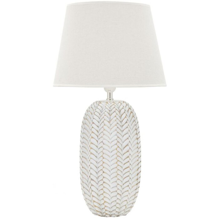 Mauro Ferretti stolní lampa list E27 Ø 35x65 cm bílé zlato