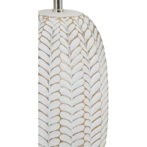 Mauro Ferretti stolní lampa list E27 Ø 35x65 cm bílé zlato
