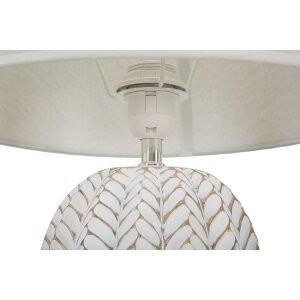 Mauro Ferretti stolní lampa list E27 Ø 35x65 cm bílé zlato