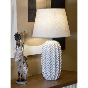Mauro Ferretti stolní lampa list E27 Ø 35x65 cm bílé zlato