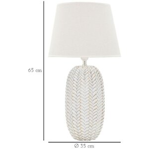 Mauro Ferretti stolní lampa list E27 Ø 35x65 cm bílé zlato