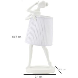 Stolní lampa Mauro Ferretti Ballet E14 Ø 29x25x62,5 cm bílá