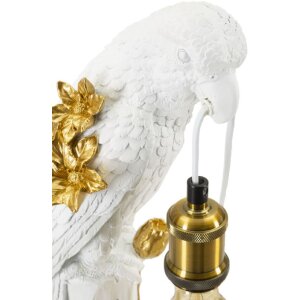 Mauro Ferretti stolní lampa papoušek E27 20x20x50,5 cm bílé zlato