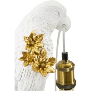 Mauro Ferretti stolní lampa papoušek E27 20x20x50,5 cm bílé zlato