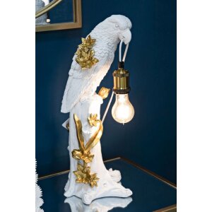 Mauro Ferretti stolní lampa papoušek E27 20x20x50,5 cm bílé zlato