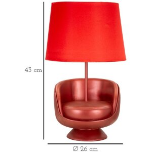 Stolní lampa Mauro Ferretti z poloviny století E27 26x43 cm červená
