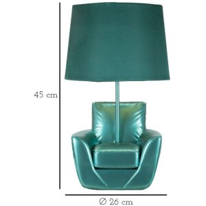 Stolní lampa Mauro Ferretti z poloviny století E27 26x43 cm tyrkysová