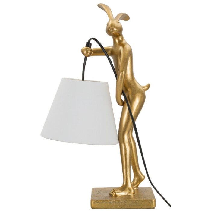 Mauro Ferretti stolní lampa Zajíččí osada E14 26x16x47 cm zlatá bílá