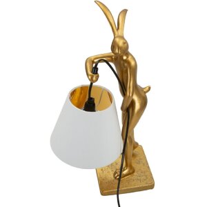 Mauro Ferretti stolní lampa Zajíččí osada E14 26x16x47 cm zlatá bílá
