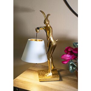 Mauro Ferretti stolní lampa Zajíččí osada E14 26x16x47 cm zlatá bílá