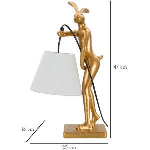 Mauro Ferretti stolní lampa Zajíččí osada E14 26x16x47 cm zlatá bílá