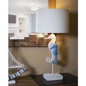 Mauro Ferretti stolní lampa mořský koník E27 Ø 30,5x66,5 cm bílá modrá