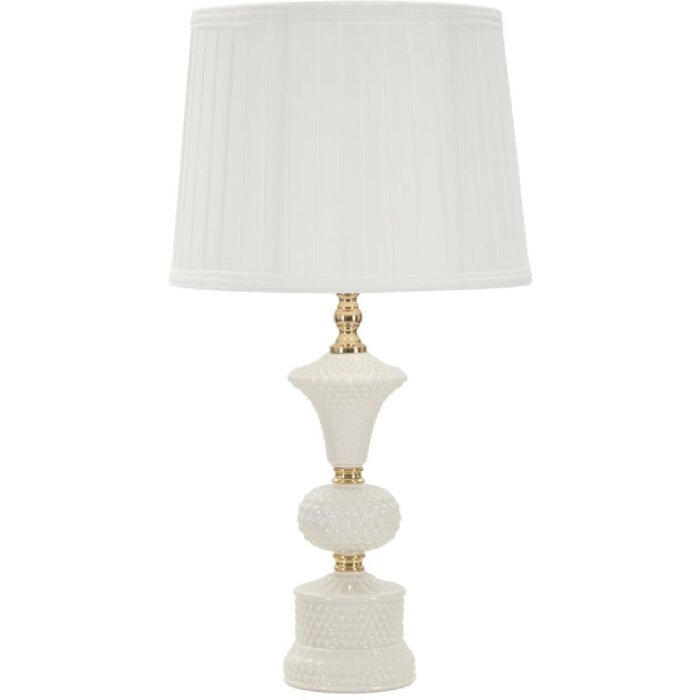 Mauro Ferretti stolní lampa Caserta E27 Ø 30x57 cm bílá zlatá