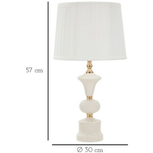 Mauro Ferretti stolní lampa Caserta E27 Ø 30x57 cm bílá zlatá