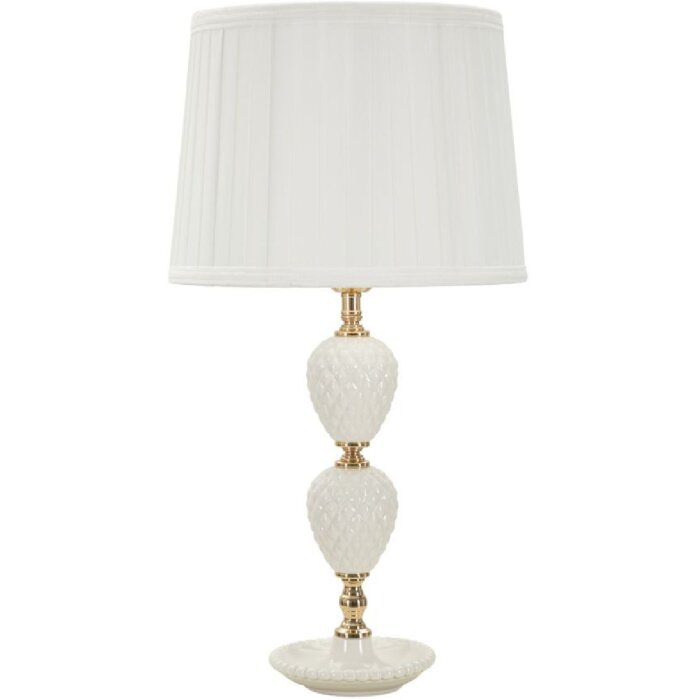 Mauro Ferretti stolní lampa Torre Annunziata E27 30x57 cm bílá zlatá