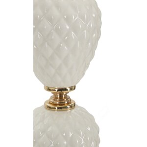 Mauro Ferretti stolní lampa Torre Annunziata E27 30x57 cm bílá zlatá