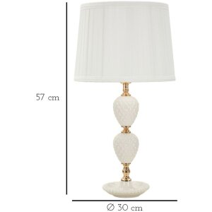 Mauro Ferretti stolní lampa Torre Annunziata E27 30x57 cm bílá zlatá