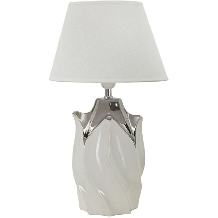 Mauro Ferretti stolní lampa Shiney E27 Ø 30x51 cm bílá stříbrná
