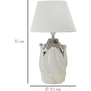 Mauro Ferretti stolní lampa Shiney E27 Ø 30x51 cm bílá stříbrná