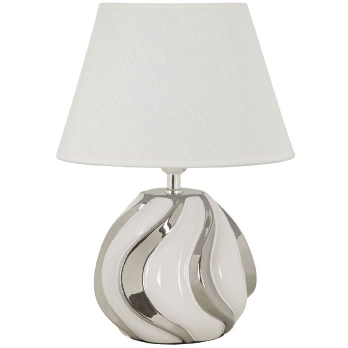 Mauro Ferretti stolní lampa Shiney E27 Ø 30x42 cm bílá stříbrná