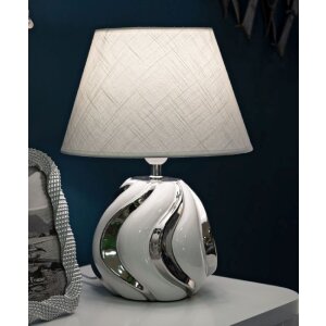 Mauro Ferretti stolní lampa Shiney E27 Ø 30x42 cm bílá stříbrná