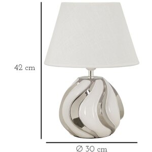Mauro Ferretti stolní lampa Shiney E27 Ø 30x42 cm bílá stříbrná