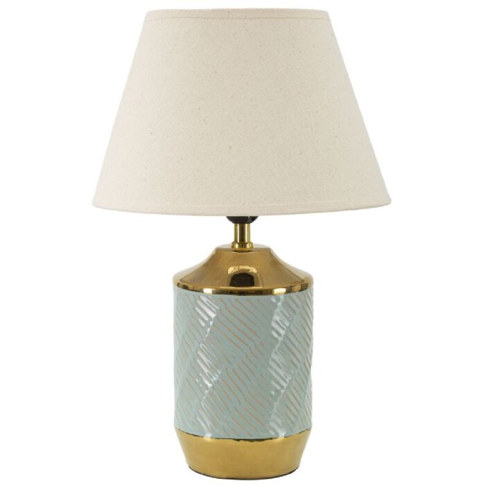 Mauro Ferretti stolní lampa Kapstadt E27 30x47 cm světle modrá zlatá