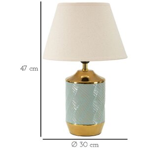 Mauro Ferretti stolní lampa Kapstadt E27 30x47 cm světle modrá zlatá