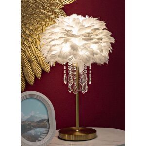 Mauro Ferretti stolní lampa Diamon E27 Ø 30x55 cm bílá zlatá