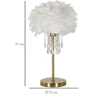 Mauro Ferretti stolní lampa Diamon E27 Ø 30x55 cm bílá zlatá