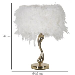Mauro Ferretti stolní lampa Cart E27 Ø 25x47 cm bílá zlatá