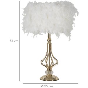 Mauro Ferretti stolní lampa Tarty E27 Ø 25x54 cm bílá zlatá