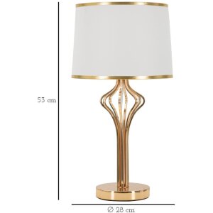Mauro Ferretti stolní lampa Slimmy E27 Ø 28x53 cm bílá zlatá