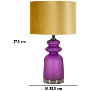 Mauro Ferretti stolní lampa Milva Zwei E27 Ø 32,5x57,5 cm fialová zlatá