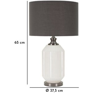 Mauro Ferretti stolní lampa Heiterkeit E27 Ø 37,5x65 cm bílá šedá