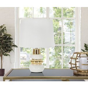 Mauro Ferretti stolní lampa Liara E14 Ø 23x32 cm bílá zlatá