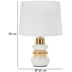 Mauro Ferretti stolní lampa Liara E14 Ø 23x32 cm bílá zlatá