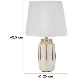 Mauro Ferretti stolní lampa Cassy E27 Ø 25x40,5 cm bílá zlatá