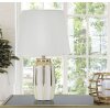 Mauro Ferretti stolní lampa Cassy E27 Ø 25x40,5 cm bílá zlatá