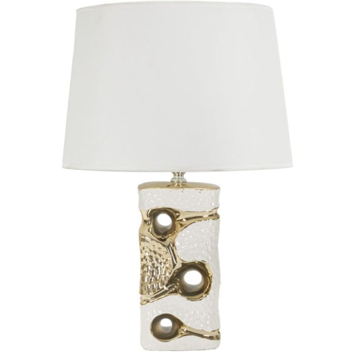 Mauro Ferretti stolní lampa Florida E27 Ø 30x43,5 cm bílá zlatá