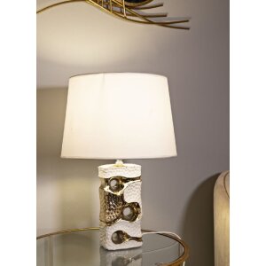 Mauro Ferretti stolní lampa Florida E27 Ø 30x43,5 cm bílá zlatá