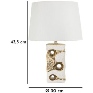 Mauro Ferretti stolní lampa Florida E27 Ø 30x43,5 cm bílá zlatá