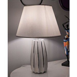 Mauro Ferretti stolní lampa Emmi E27 Ø 30x45 cm bílá stříbrná