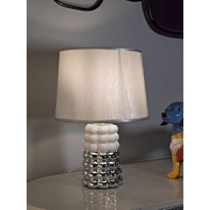 Mauro Ferretti stolní lampa Lace E14 Ø 23x33 cm bílá stříbrná